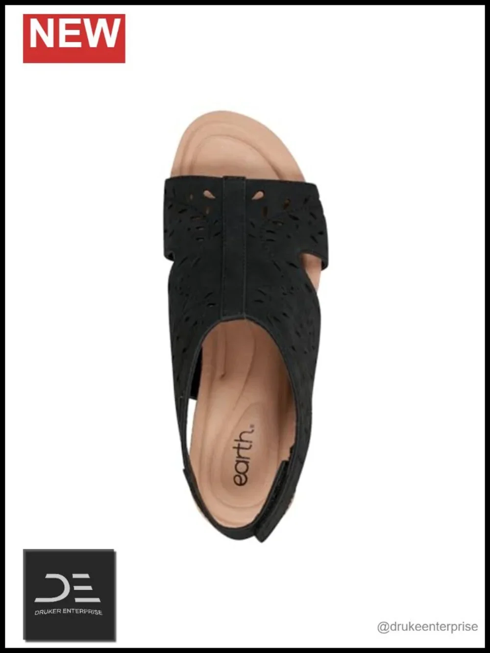 Earth Women's Halin3 Wedge Sandals Cork Footbed Slingback Open Toe
